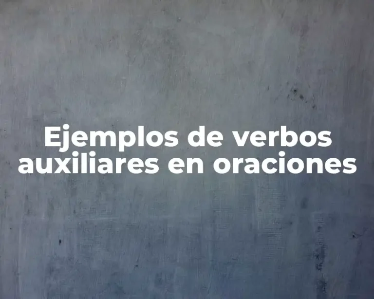 Ejemplos de verbos auxiliares en oraciones