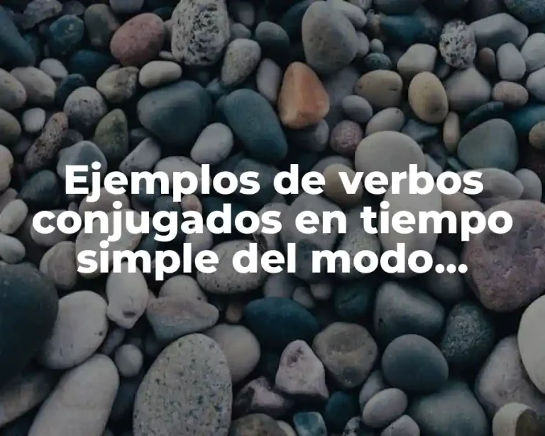 Ejemplos de verbos conjugados en tiempo simple del modo indicativo
