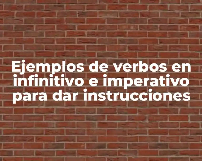 Ejemplos de verbos en infinitivo e imperativo para dar instrucciones