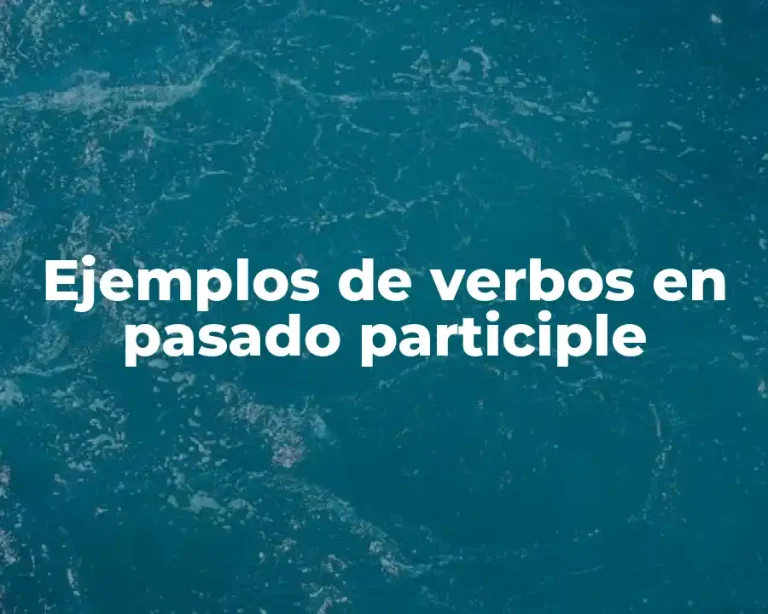 Ejemplos de verbos en pasado participle