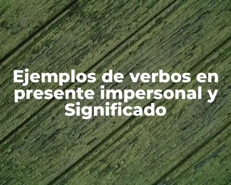 Ejemplos de verbos en presente impersonal y Significado
