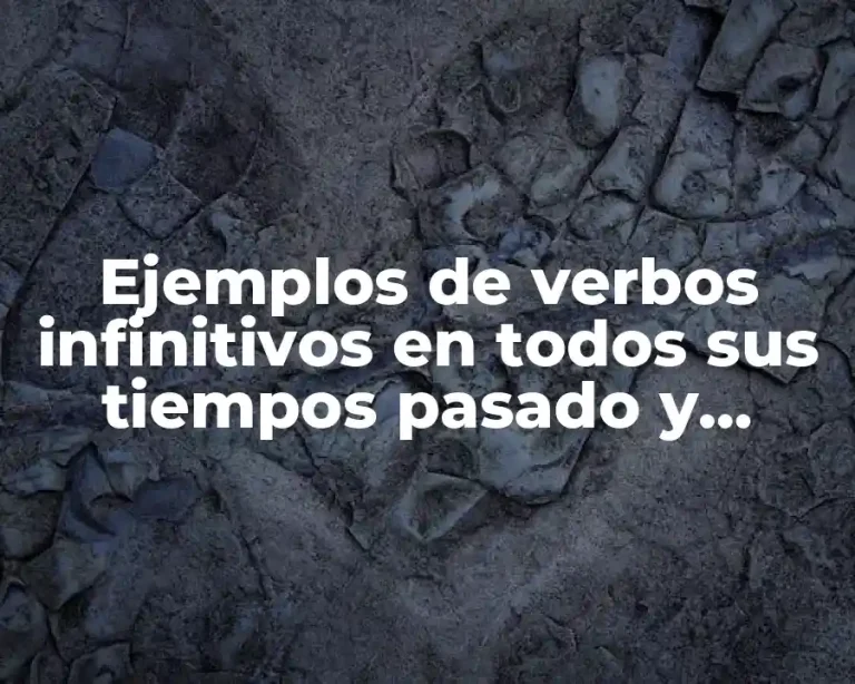 Ejemplos de verbos infinitivos en todos sus tiempos pasado y Significado