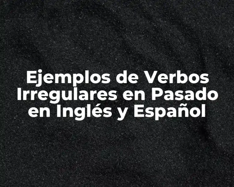 Ejemplos de Verbos Irregulares en Pasado en Inglés y Español