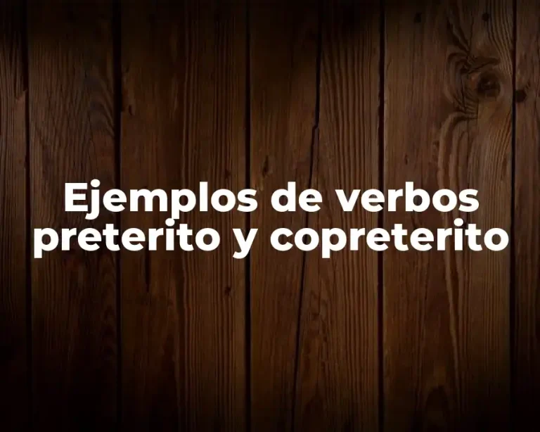 Ejemplos de verbos preterito y copreterito