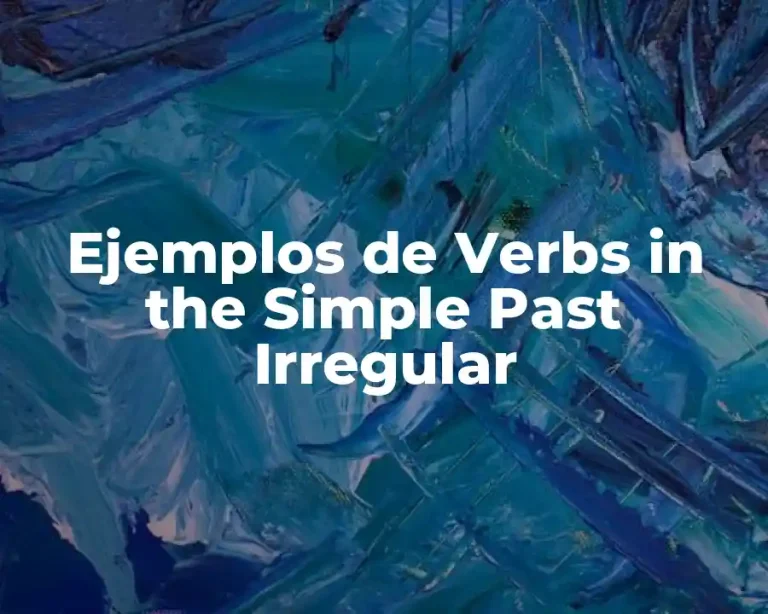 Ejemplos de Verbs in the Simple Past Irregular