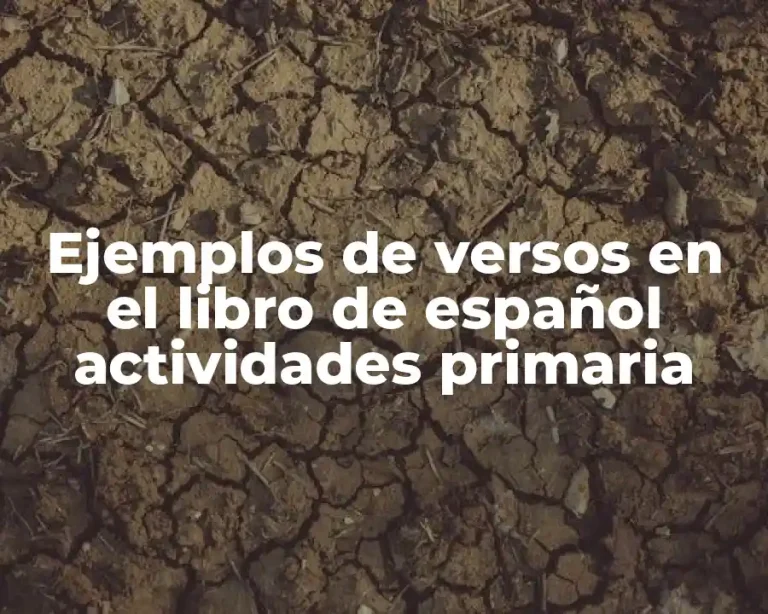 Ejemplos de versos en el libro de español actividades primaria
