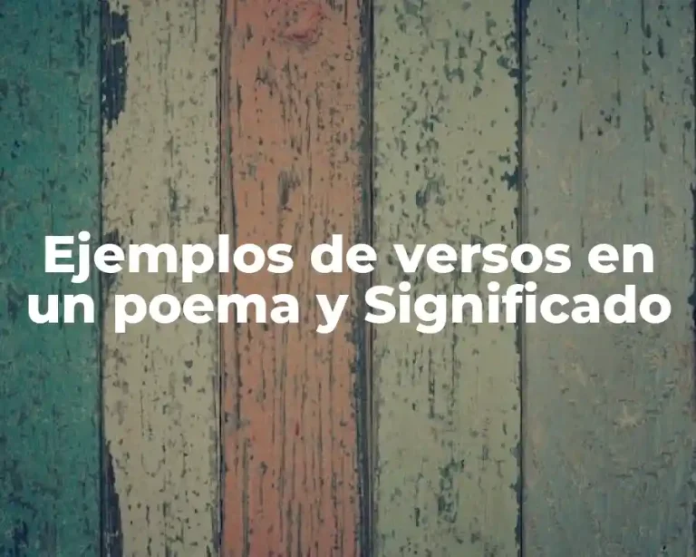 Ejemplos de versos en un poema y Significado