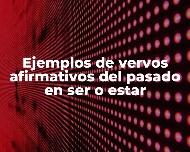 Ejemplos de vervos afirmativos del pasado en ser o estar