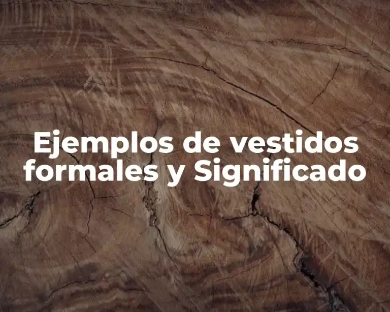 Ejemplos de vestidos formales y Significado