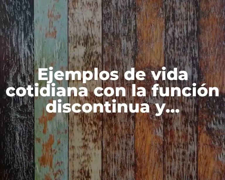 Ejemplos de vida cotidiana con la función discontinua y Significado