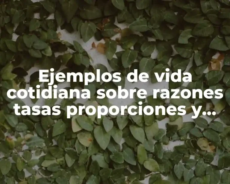 Ejemplos de vida cotidiana sobre razones tasas proporciones y variaciones