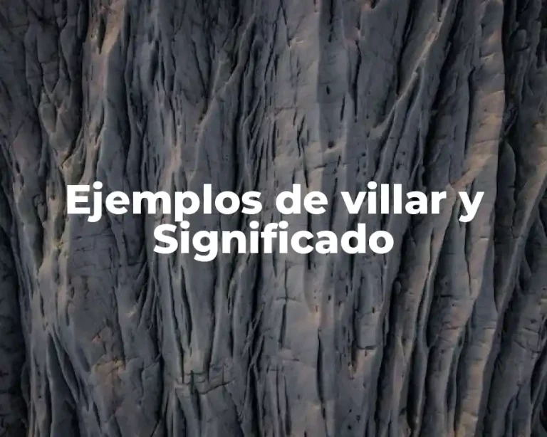 Ejemplos de villar y Significado
