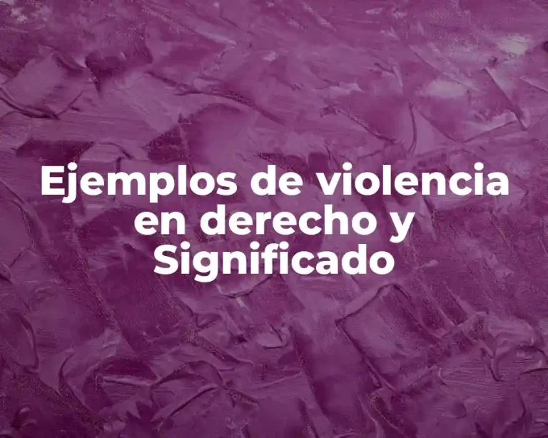 Ejemplos de violencia en derecho y Significado