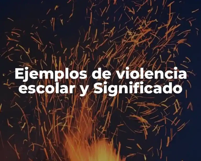 Ejemplos de violencia escolar y Significado
