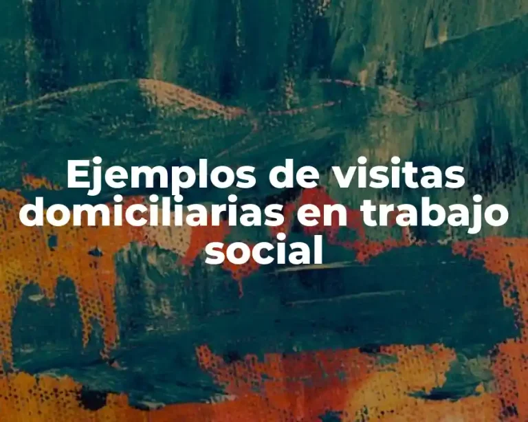 Ejemplos de visitas domiciliarias en trabajo social