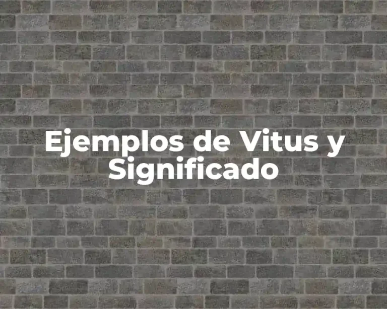Ejemplos de Vitus y Significado