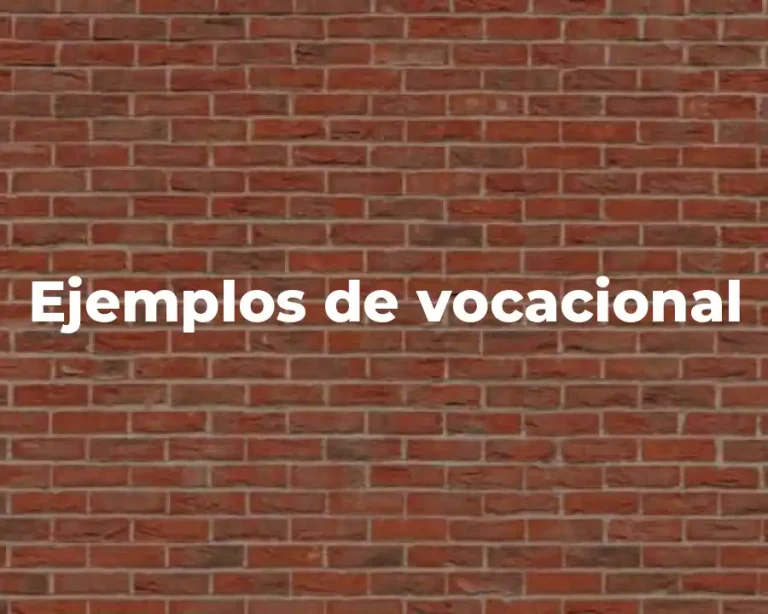 Ejemplos de vocacional