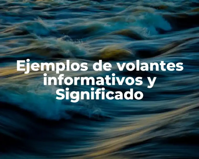 Ejemplos de volantes informativos y Significado