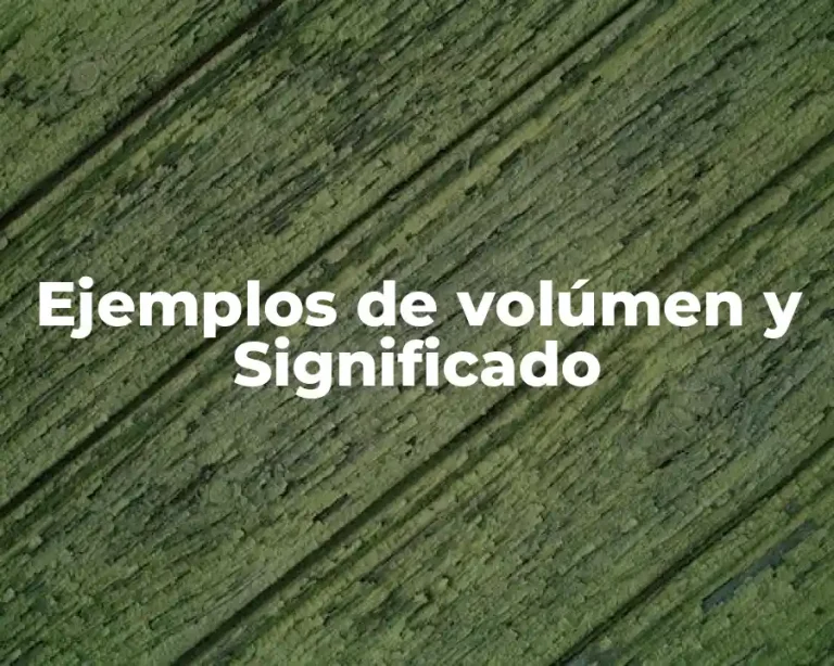 Ejemplos de volúmen y Significado