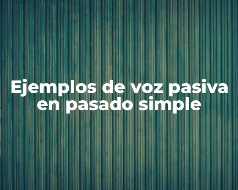 Ejemplos de voz pasiva en pasado simple