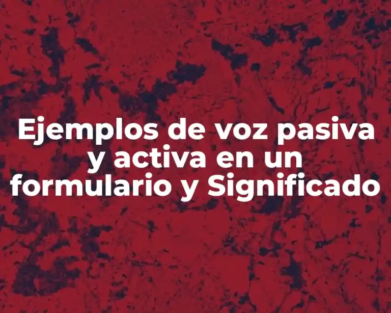 Ejemplos de voz pasiva y activa en un formulario y Significado