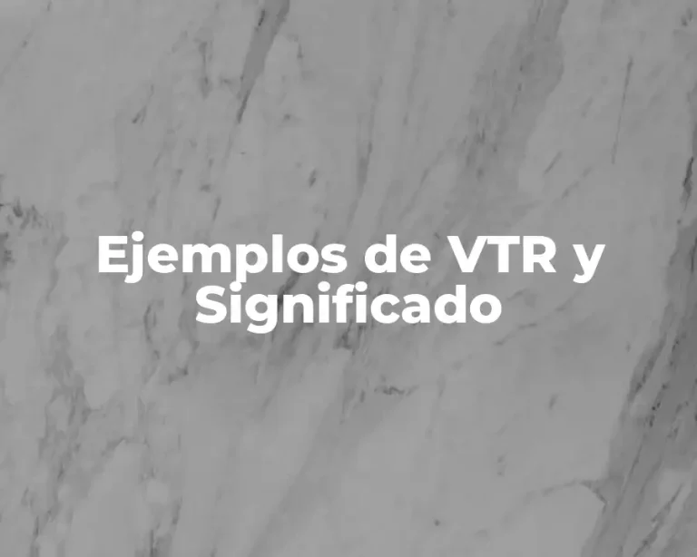 Ejemplos de VTR y Significado