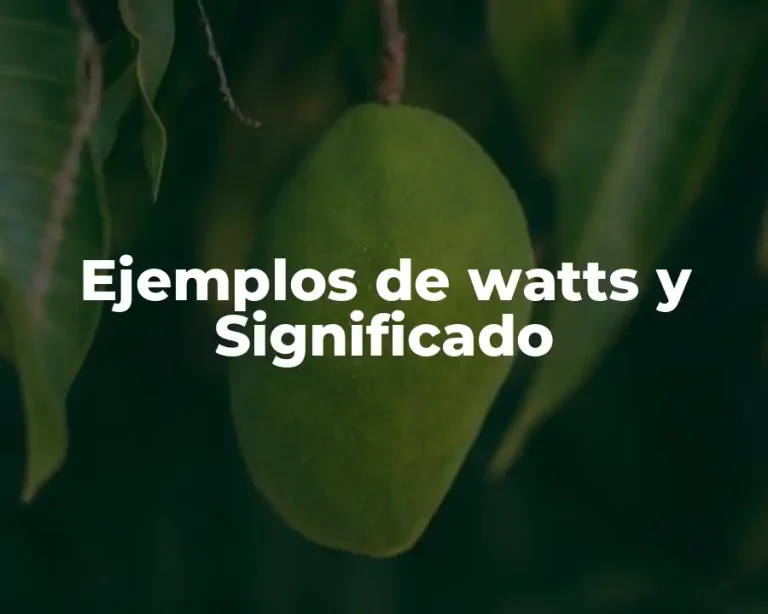 Ejemplos de watts y Significado