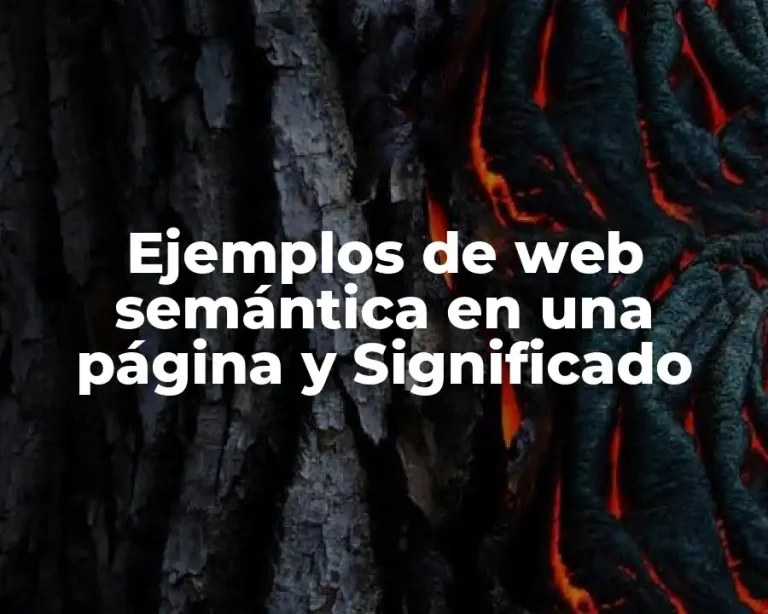 Ejemplos de web semántica en una página y Significado