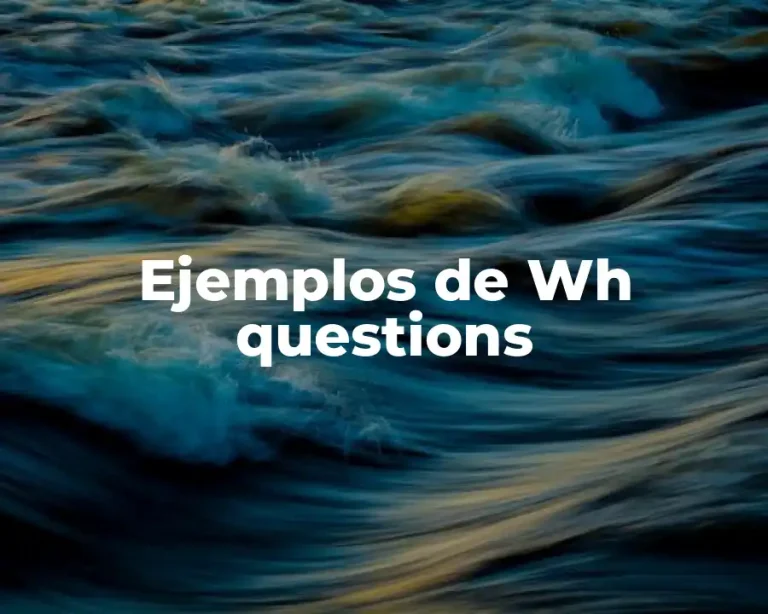 Ejemplos de Wh questions