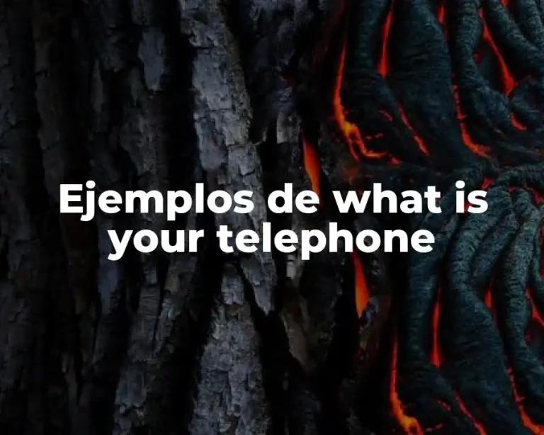 Ejemplos de what is your telephone