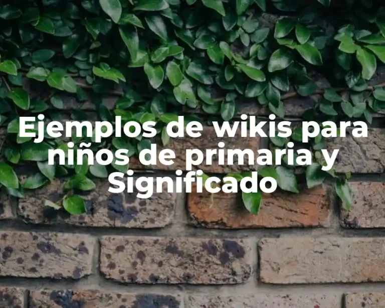 Ejemplos de wikis para niños de primaria y Significado