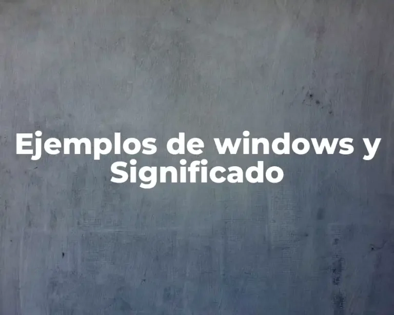 Ejemplos de windows y Significado