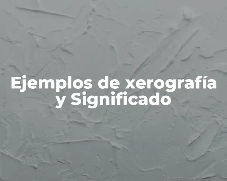 Ejemplos de xerografía y Significado