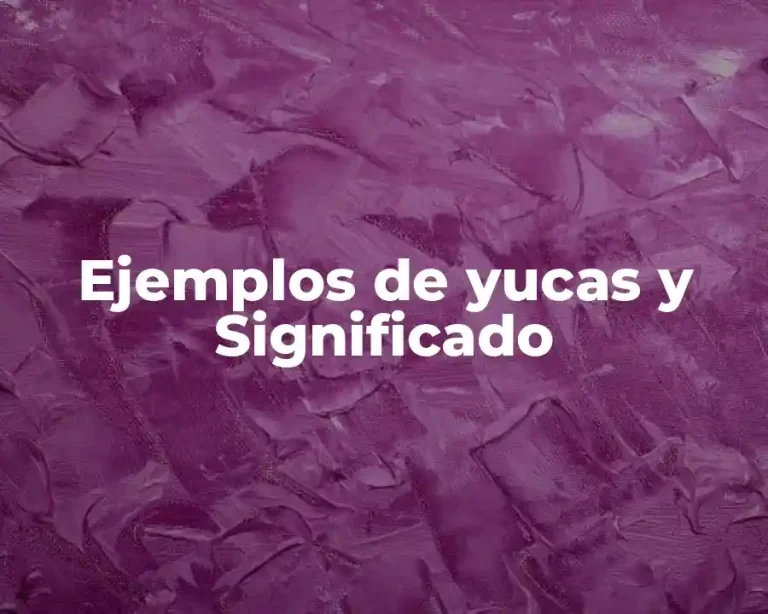 Ejemplos de yucas y Significado