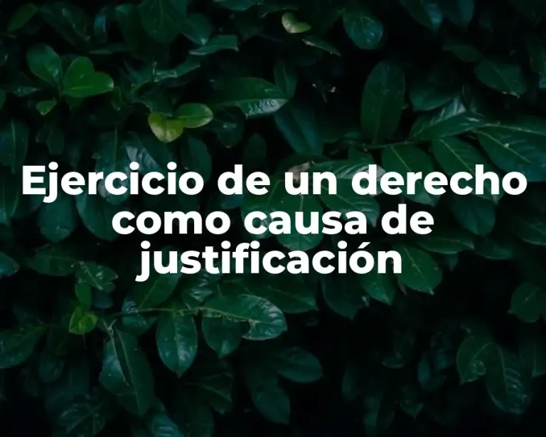 Ejercicio de un derecho como causa de justificación