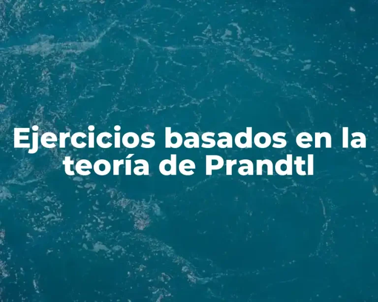 Ejercicios basados en la teoría de Prandtl