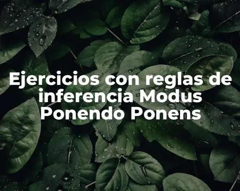 Ejercicios con reglas de inferencia Modus Ponendo Ponens