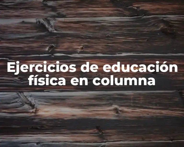 Ejercicios de educación física en columna