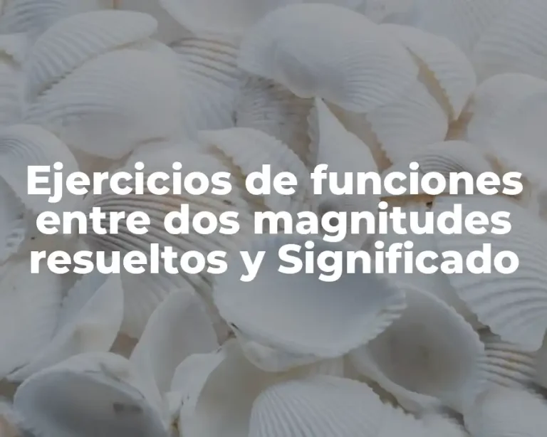 Ejercicios de funciones entre dos magnitudes resueltos y Significado