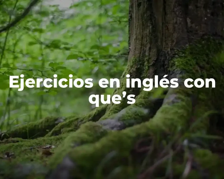 Ejercicios en inglés con que’s