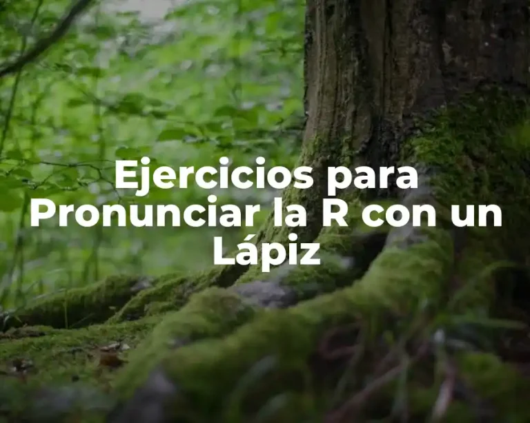 Ejercicios para Pronunciar la R con un Lápiz