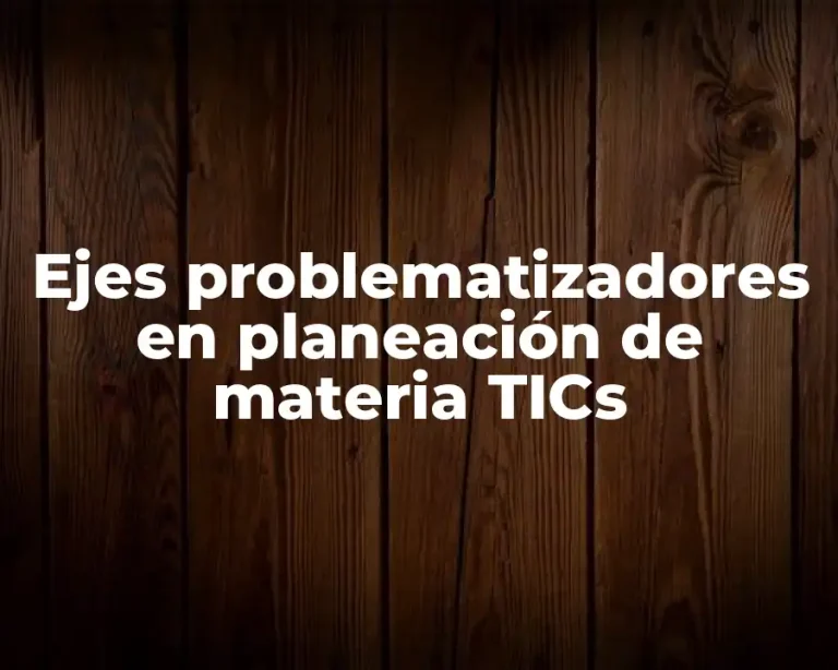 Ejes problematizadores en planeación de materia TICs