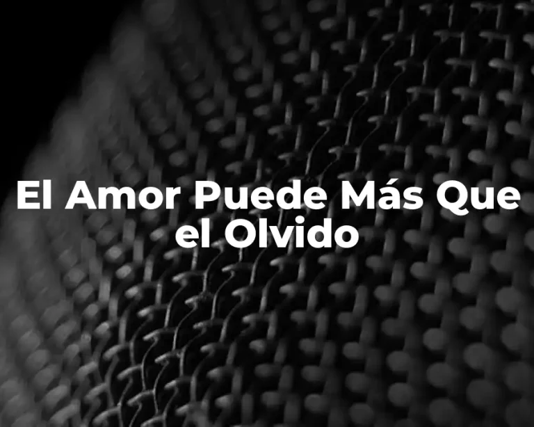 El Amor Puede Más Que el Olvido