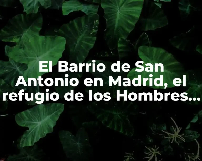 El Barrio de San Antonio en Madrid, el refugio de los Hombres de Paco