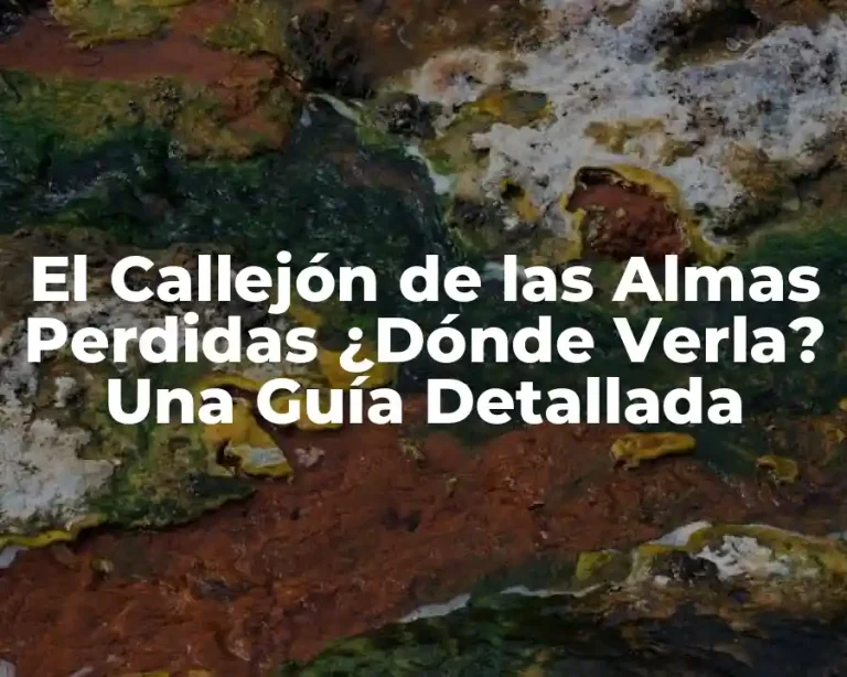 El Callejón de las Almas Perdidas ¿Dónde Verla? Una Guía Detallada