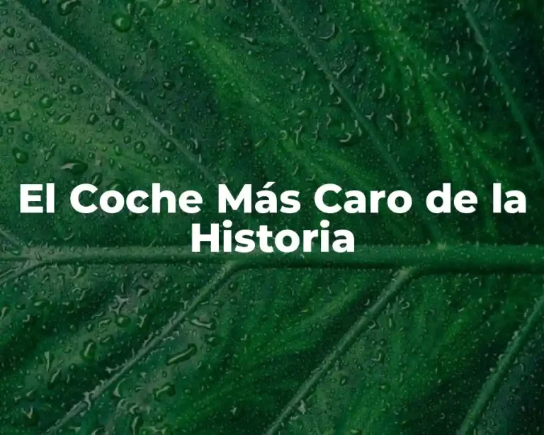 El Coche Más Caro de la Historia
