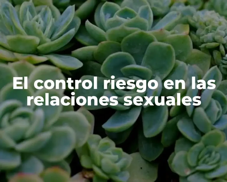 El control riesgo en las relaciones sexuales