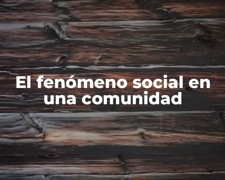 El fenómeno social en una comunidad