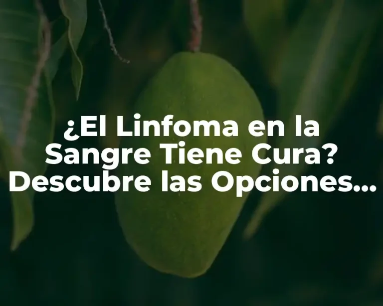 ¿El Linfoma en la Sangre Tiene Cura? Descubre las Opciones de Tratamiento