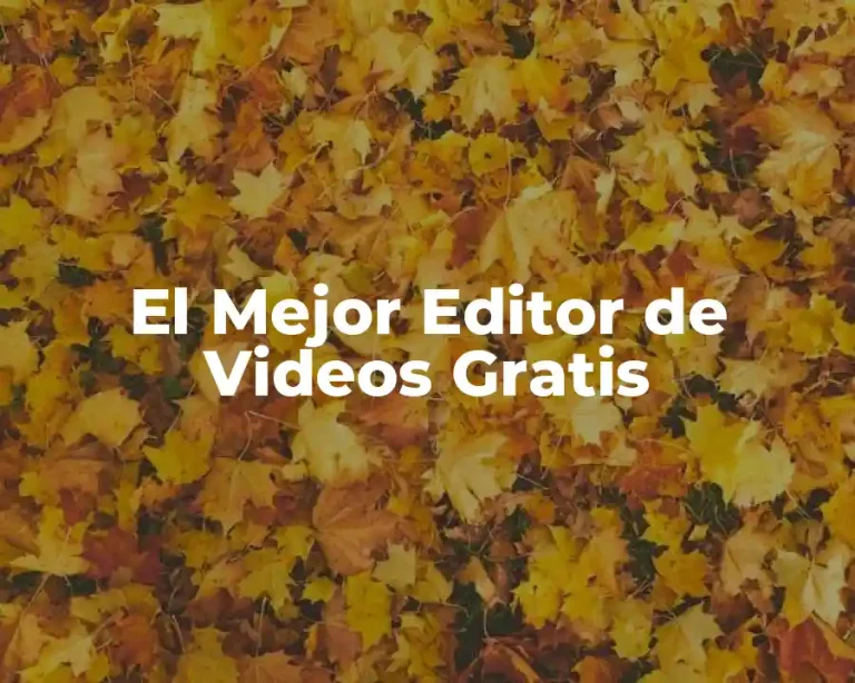 El Mejor Editor de Videos Gratis